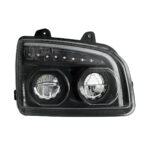 High Power LED Blackout Headlight With LED Turn Signal & Light Bar For 2015-2025 Kenworth T880-Passenger - Image 2