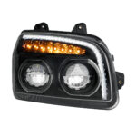 High Power LED Blackout Headlight With LED Turn Signal & Light Bar For 2015-2025 Kenworth T880-Passenger - Image 4