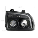 High Power LED Blackout Headlight With LED Turn Signal & Light Bar For 2015-2025 Kenworth T880-Passenger - Image 11