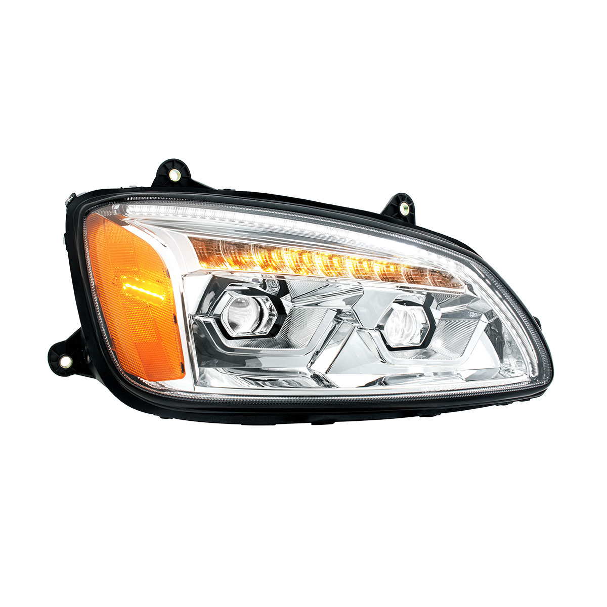 LED Chrome Projection Headlight With Sequential Turn Signal For 2008-2017 Kenworth T660-Passenger32869