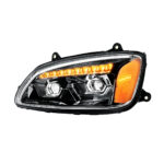 LED Blackout Projection Headlight With Sequential Turn Signal For 2008-2017 Kenworth T660-Driver 32870