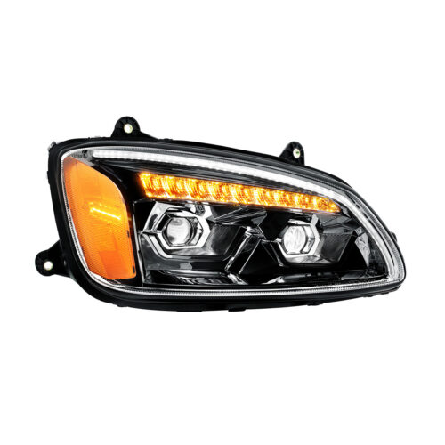 LED Blackout Projection Headlight With Sequential Turn Signal For 2008-2017 Kenworth T660-Passenger 32871