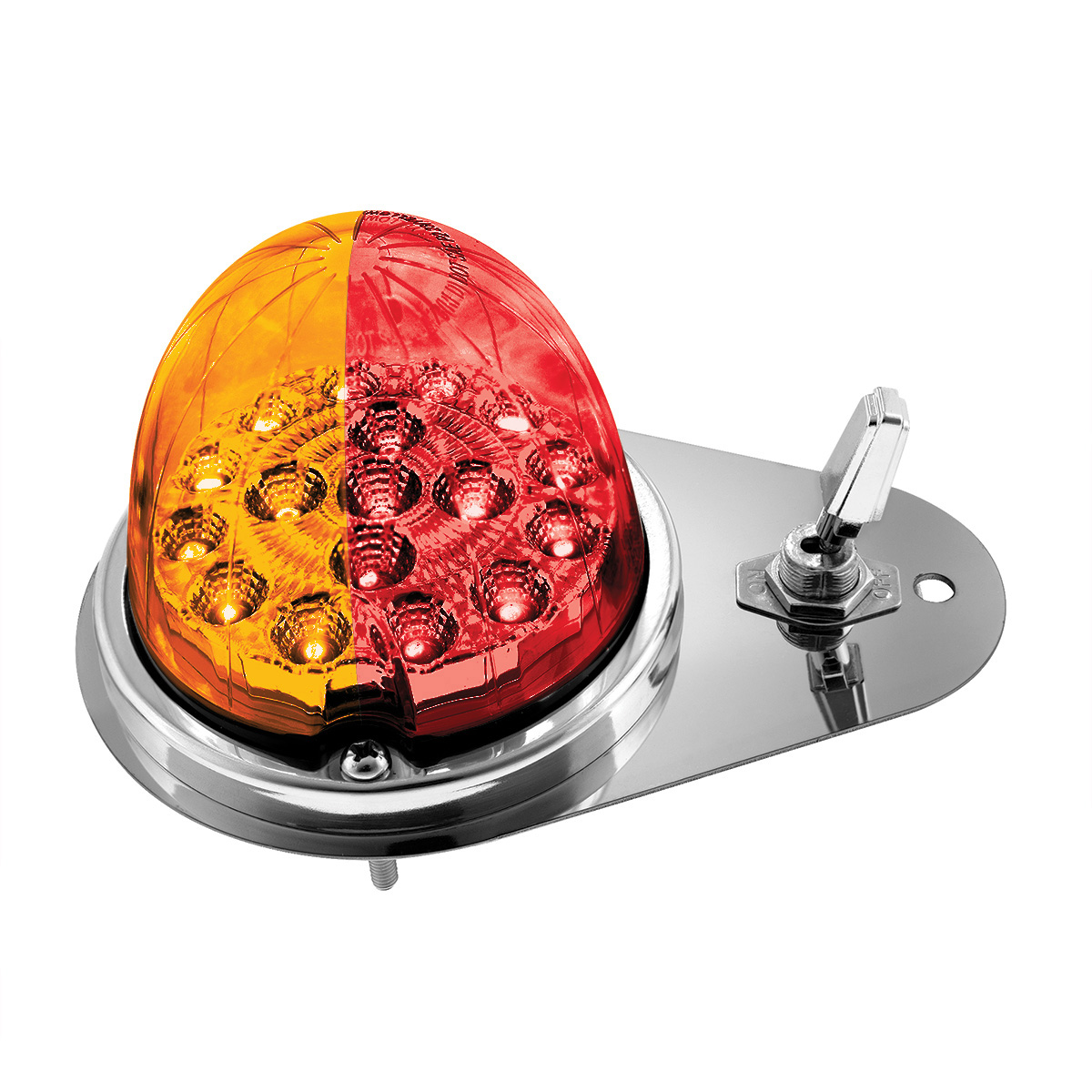 304 SS Above Door Dome Light Kit W/ 17 LED Double Fury Watermelon For 1994-2025 KW W900-Amber & Red LED 35390