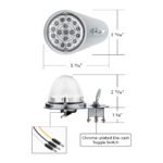 304 SS Above Door Dome Light Kit W/ 17 LED Double Fury Watermelon For 1994-2025 KW W900-Red & Green LED - Image 12