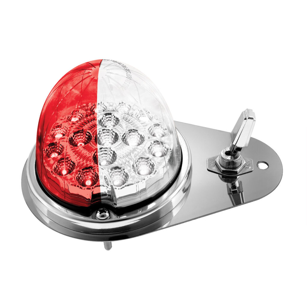 304 SS Above Door Dome Light Kit W/ 17 LED Double Fury Watermelon For 1994-2025 KW W900-Red & White LED 35395