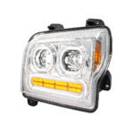 High Power 10 LED Chrome Headlight With 24 LED Turn & 100 LED Halo For 2019-2024 Kenworth W990-Driver - Image 3