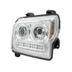 High Power 10 LED Chrome Headlight With 24 LED Turn & 100 LED Halo For 2019-2024 Kenworth W990-Driver - Image 4