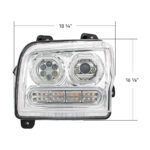 High Power 10 LED Chrome Headlight With 24 LED Turn & 100 LED Halo For 2019-2024 Kenworth W990-Driver - Image 8