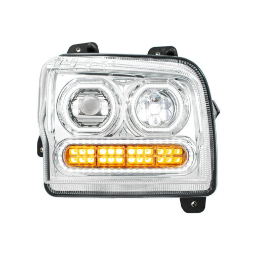 High Power 10 LED Chrome Headlight With 24 LED Turn & 100 LED Halo For 2019-2024 Kenworth W990-Passenger 35848
