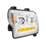High Power 10 LED Chrome Headlight With 24 LED Turn & 100 LED Halo For 2019-2024 Kenworth W990-Passenger - Image 3