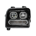 High Power 10 LED Blackout Headlight With 24 LED Turn & 100 LED Halo For 2019-2024 Kenworth W990-Driver - Image 2