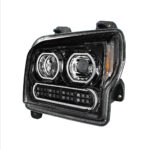 High Power 10 LED Blackout Headlight With 24 LED Turn & 100 LED Halo For 2019-2024 Kenworth W990-Driver - Image 4
