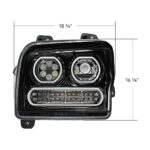 High Power 10 LED Blackout Headlight With 24 LED Turn & 100 LED Halo For 2019-2024 Kenworth W990-Driver - Image 8