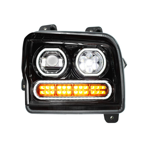 High Power 10 LED Blackout Headlight With 24 LED Turn & 100 LED Halo For 2019-2024 Kenworth W990-Passenger 35850