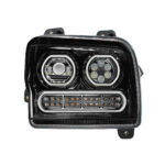 High Power 10 LED Blackout Headlight With 24 LED Turn & 100 LED Halo For 2019-2024 Kenworth W990-Passenger - Image 2