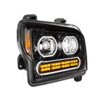 High Power 10 LED Blackout Headlight With 24 LED Turn & 100 LED Halo For 2019-2024 Kenworth W990-Passenger - Image 3