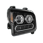 High Power 10 LED Blackout Headlight With 24 LED Turn & 100 LED Halo For 2019-2024 Kenworth W990-Passenger - Image 4