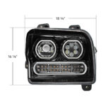High Power 10 LED Blackout Headlight With 24 LED Turn & 100 LED Halo For 2019-2024 Kenworth W990-Passenger - Image 8