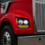 High Power 10 LED Blackout Headlight With 24 LED Turn & 100 LED Halo For 2019-2024 Kenworth W990-Passenger - Image 10