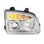 Chrome 11 LED Headlight For 2015-2024 Kenworth T880-Passenger32861