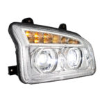 Chrome 11 LED Headlight For 2015-2024 Kenworth T880-Passenger - Image 3