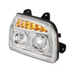 Chrome 11 LED Headlight For 2015-2024 Kenworth T880-Passenger - Image 5