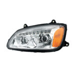 LED Chrome Projection Headlight With Sequential Turn Signal For 2008-2017 Kenworth T660-Driver - Image 2
