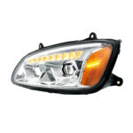 LED Chrome Projection Headlight With Sequential Turn Signal For 2008-2017 Kenworth T660-Driver - Image 3
