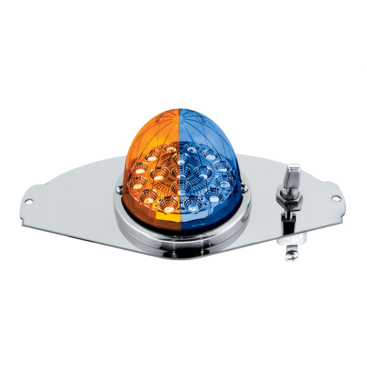 304 SS Above Door Dome Light Kit W/ 17 LED Double Fury Watermelon For 2008-2017 FL Cascadia-Amber & Blue LED 35364