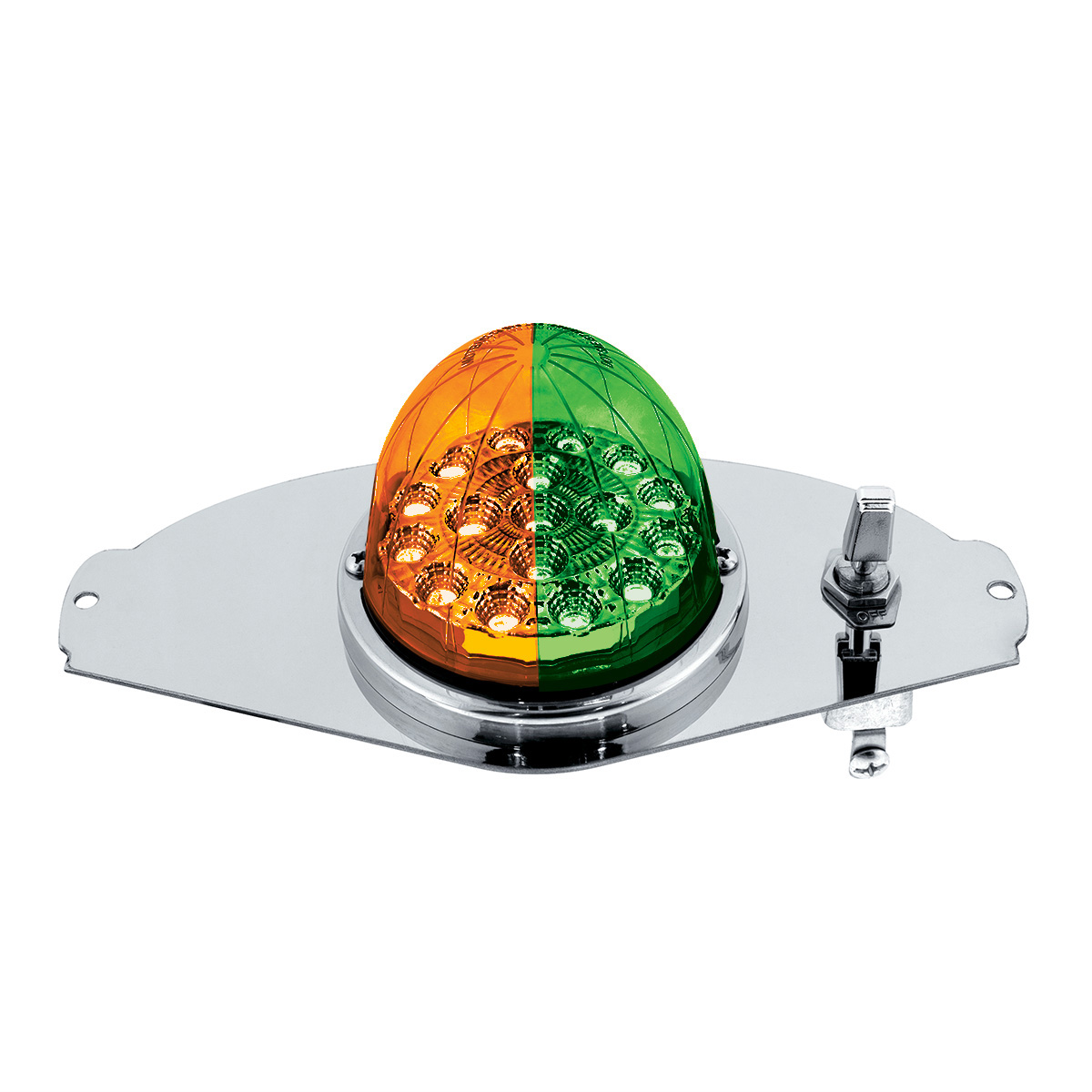 304 SS Above Door Dome Light Kit W/ 17 LED Double Fury Watermelon For 2008-2017 FL Cascadia-Amber & Green LED 35365