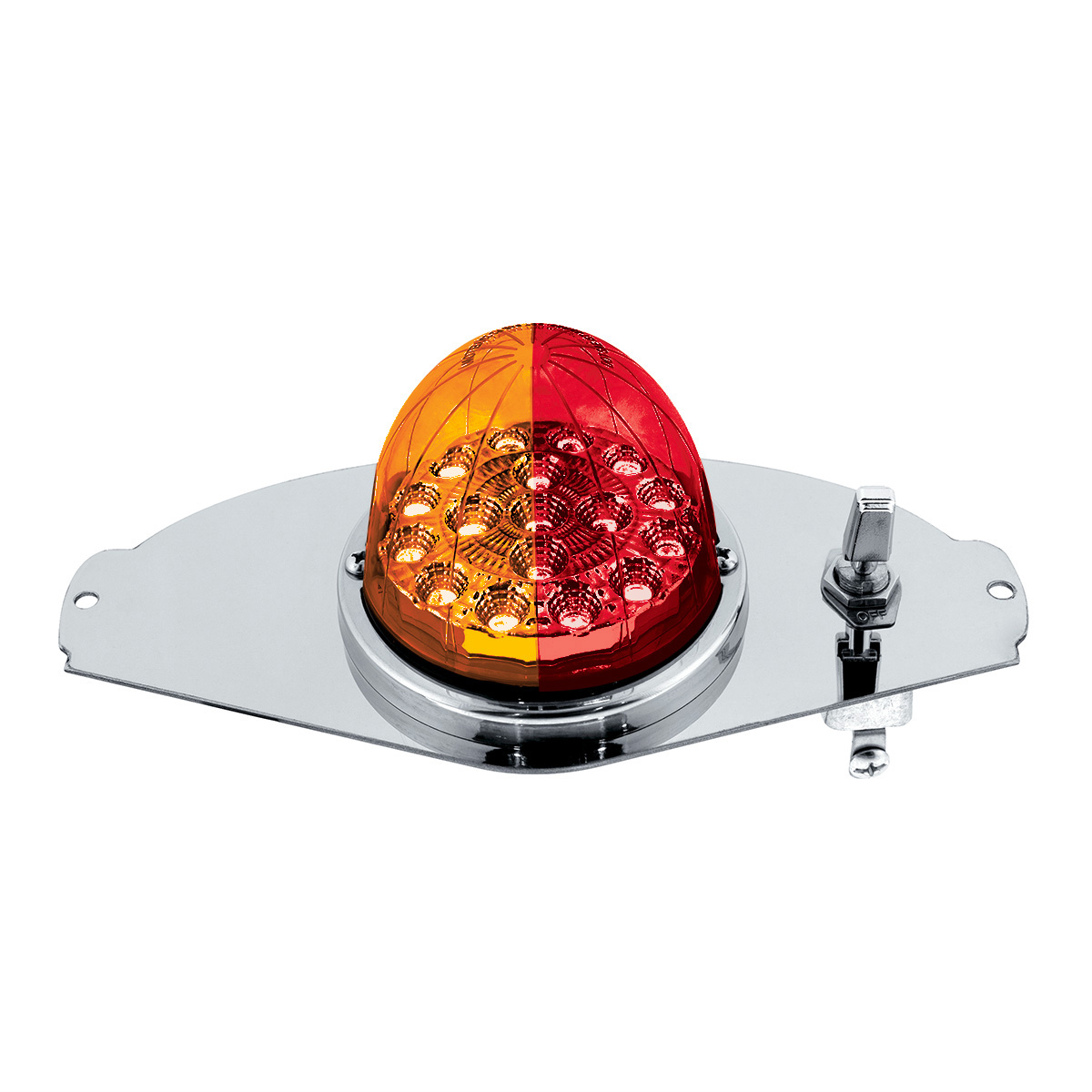 304 SS Above Door Dome Light Kit W/ 17 LED Double Fury Watermelon For 2008-2017 FL Cascadia-Amber & Red LED 35367