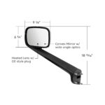 Chrome Hood Mirror Assembly W/ Sequential LED Lights For 2018-2025 Freightliner Cascadia - Driver/Heated - Image 6