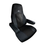 Riggear Napa Faux Leather Seat Cover Set For 2008-2025 Freightliner Cascadia-Black - Image 2