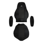 Riggear Napa Faux Leather Seat Cover Set For 2008-2025 Freightliner Cascadia-Black - Image 6