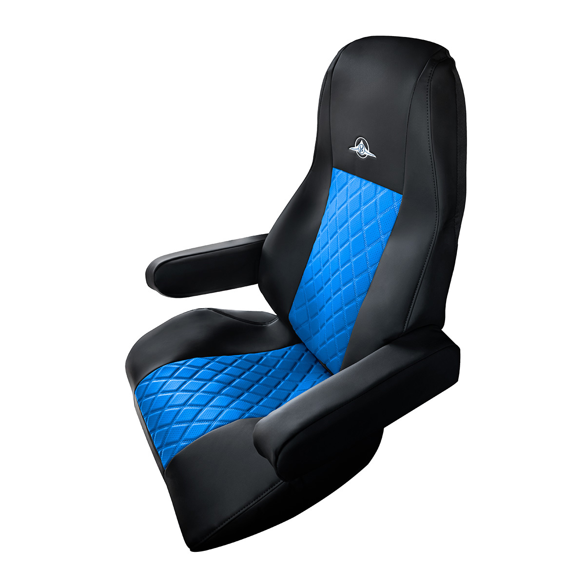 Riggear Napa Faux Leather Seat Cover Set For 2008-2025 Freightliner Cascadia-Blue 99263