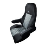 Riggear Napa Faux Leather Seat Cover Set For 2008-2025 Freightliner Cascadia-Gray 99264