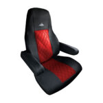 Riggear Napa Faux Leather Seat Cover Set For 2008-2025 Freightliner Cascadia-Red - Image 2