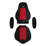 Riggear Napa Faux Leather Seat Cover Set For 2008-2025 Freightliner Cascadia-Red - Image 6
