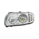 High Power LED Chrome Headlight With 8 LED Turn & 4 LED Position Light For 2008-2024 Peterbilt 389-Driver - Image 2