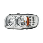 High Power LED Chrome Headlight With 8 LED Turn & 4 LED Position Light For 2008-2024 Peterbilt 389-Driver - Image 4