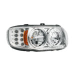 High Power LED Chrome Headlight With 8 LED Turn & 4 LED Position Light For 2008-2024 Peterbilt 389-Passenger - Image 4