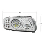 High Power LED Chrome Headlight With 8 LED Turn & 4 LED Position Light For 2008-2024 Peterbilt 389-Passenger - Image 6