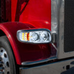 High Power LED Chrome Headlight With 8 LED Turn & 4 LED Position Light For 2008-2024 Peterbilt 389-Passenger - Image 8