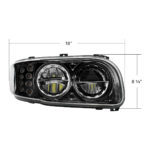 High Power LED Blackout Headlight With 8 LED Turn & 4 LED Position Light For 2008-2024 Peterbilt 389-Passenger - Image 6