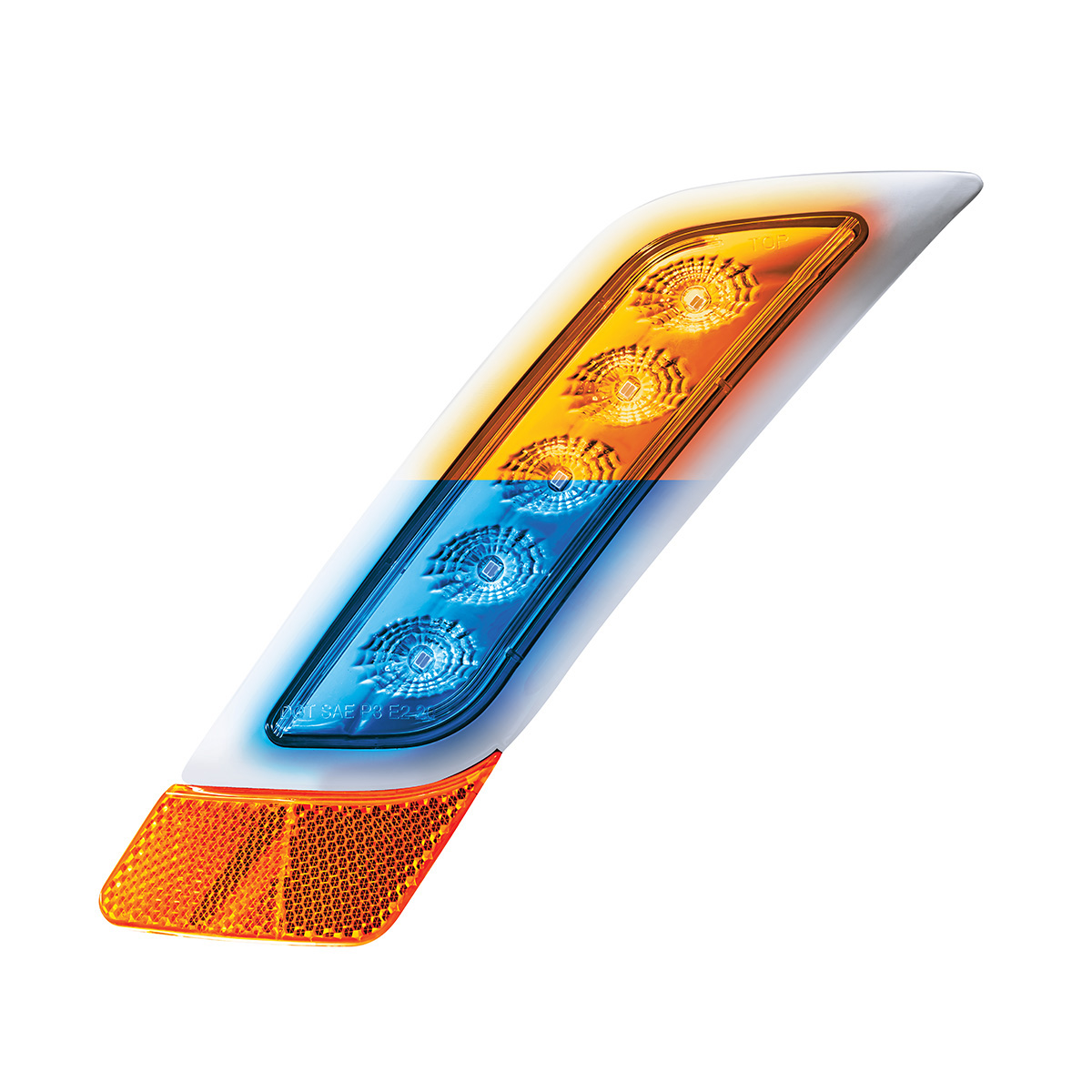 Double Fury 5 LED Fender Turn Signal Light For 2012-2021 Peterbilt 579-Amber & Blue LED