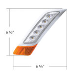 Double Fury 5 LED Fender Turn Signal Light For 2012-2021 Peterbilt 579-Amber & Green LED,Driver - Image 7