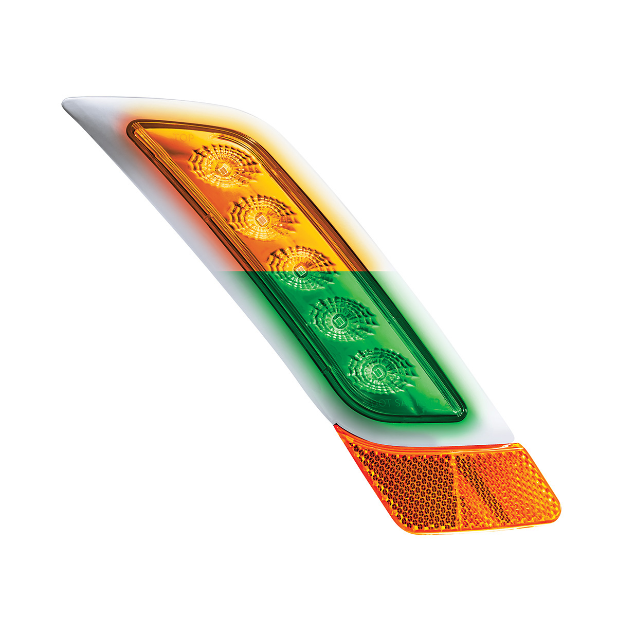 Double Fury 5 LED Fender Turn Signal Light For 2012-2021 Peterbilt 579-Amber & Green LED