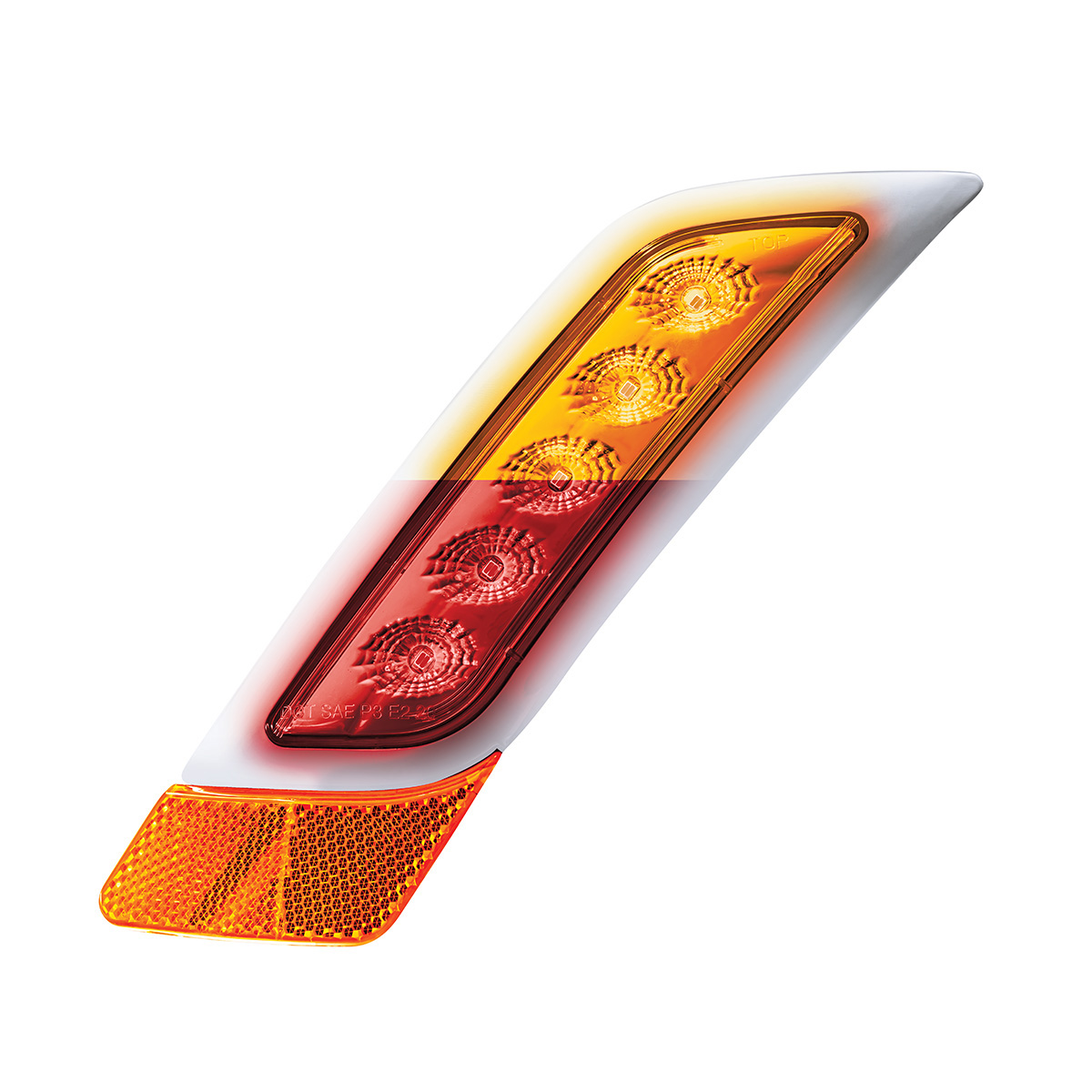 Double Fury 5 LED Fender Turn Signal Light For 2012-2021 Peterbilt 579-Amber & Red LED