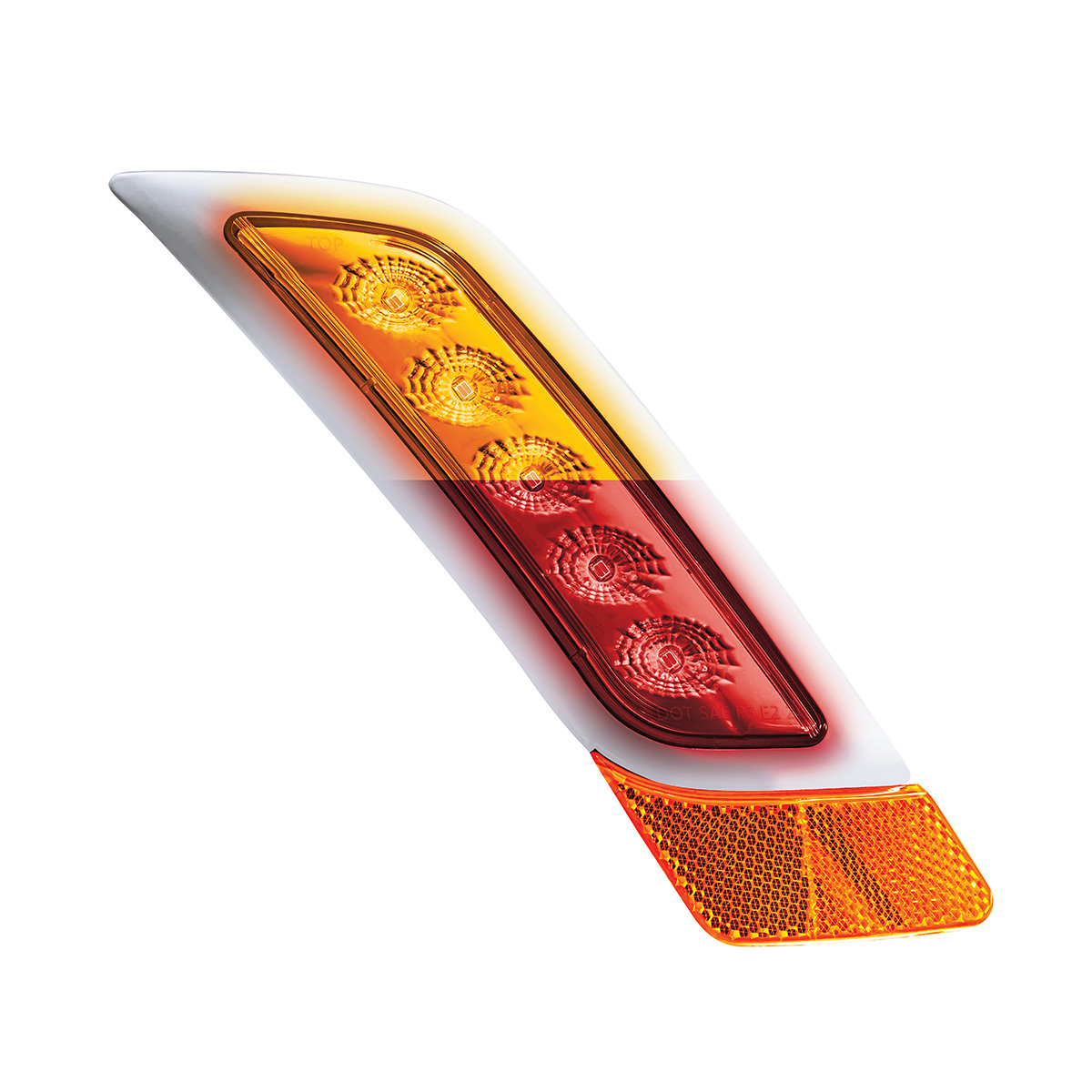 Double Fury 5 LED Fender Turn Signal Light For 2012-2021 Peterbilt 579-Amber & Red LED