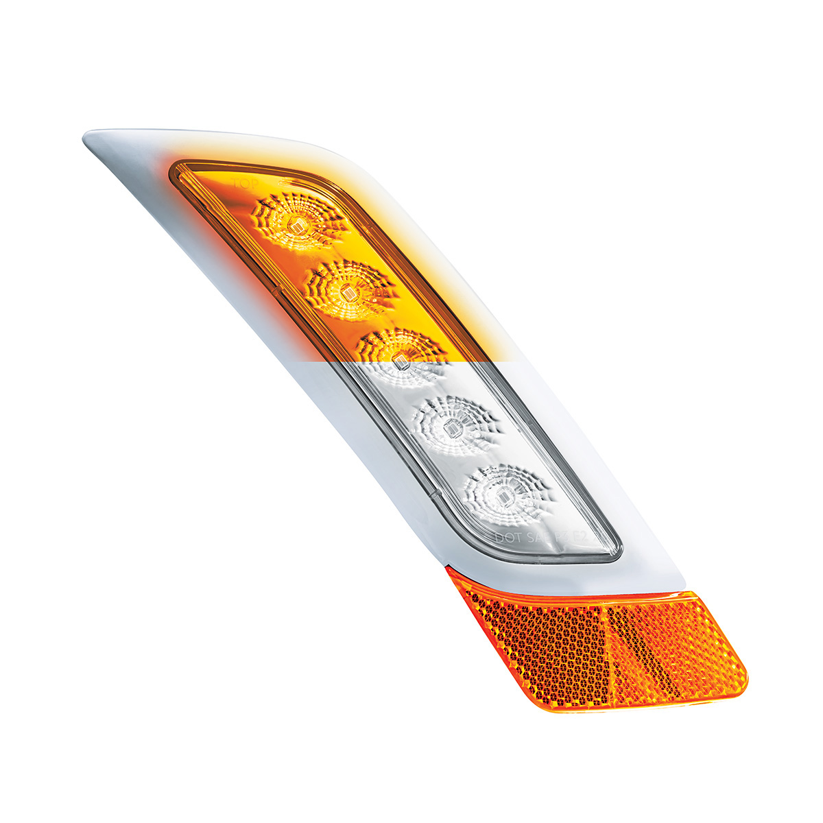 Double Fury 5 LED Fender Turn Signal Light For 2012-2021 Peterbilt 579-Amber & White LED